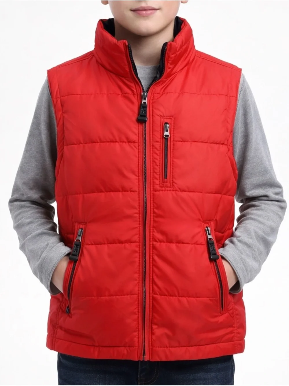 GAP Boys XL Red Puffer Vest Down Filled Lightweight Zip Winter Jacket Gorpcore